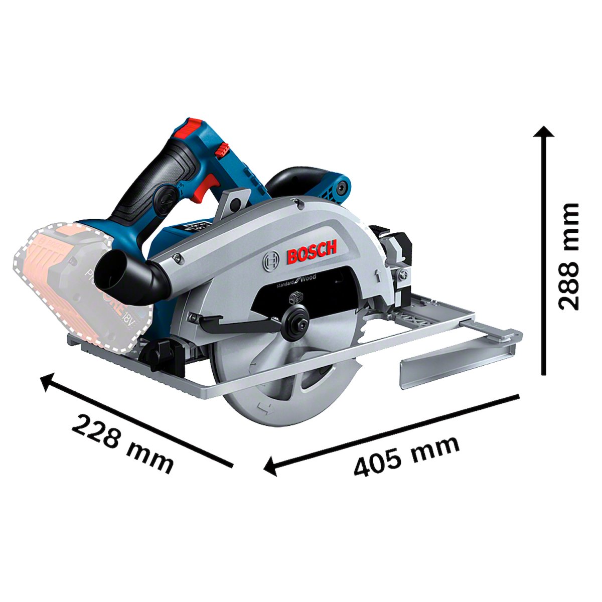 Kit Sierra Circular GKS 18V-68 GC Bosch + 1 batería 8 Ah - Imagen 5