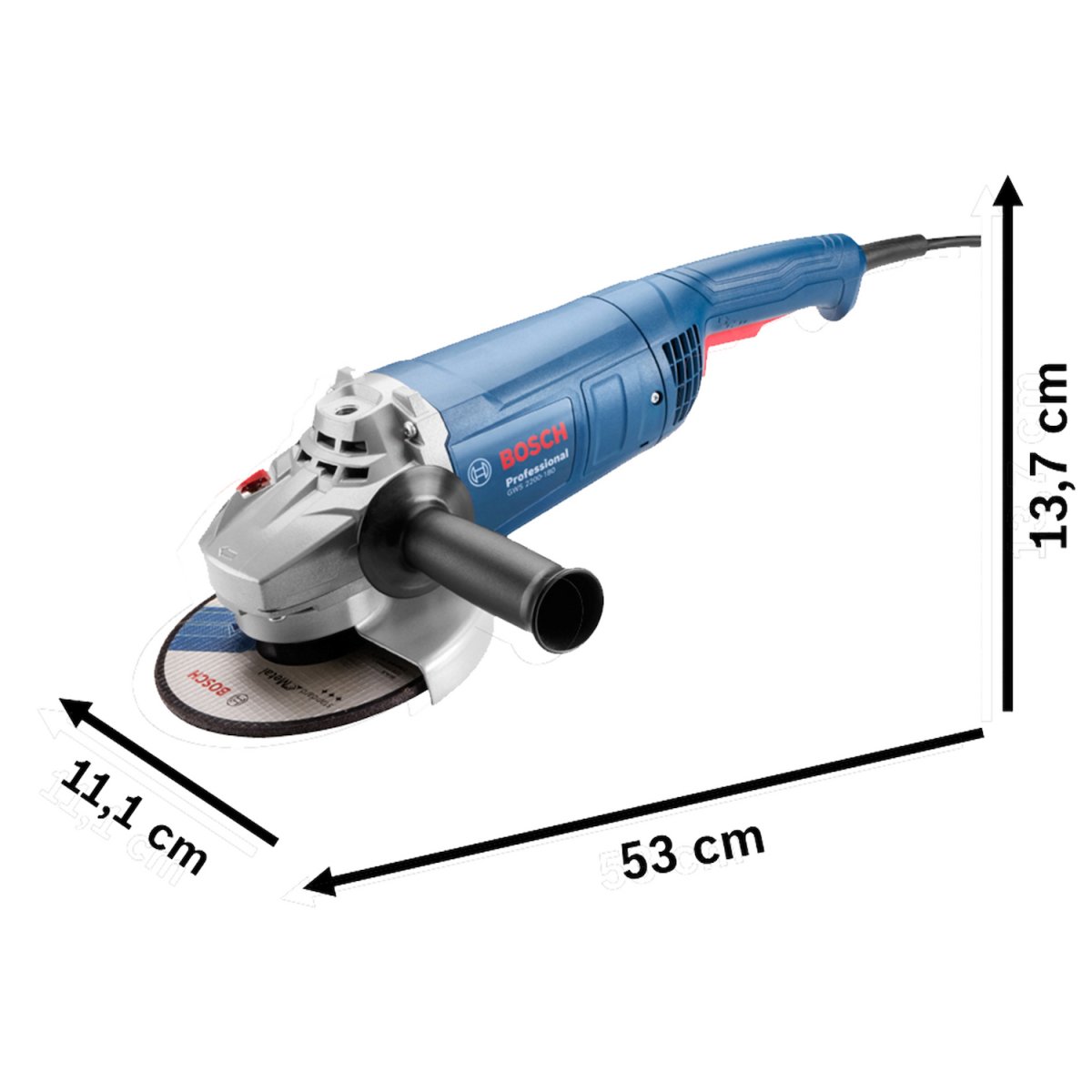 Esmeril Bosch GWS 2200-180 7″ 2200W 220V hombre muerto - Imagen 4