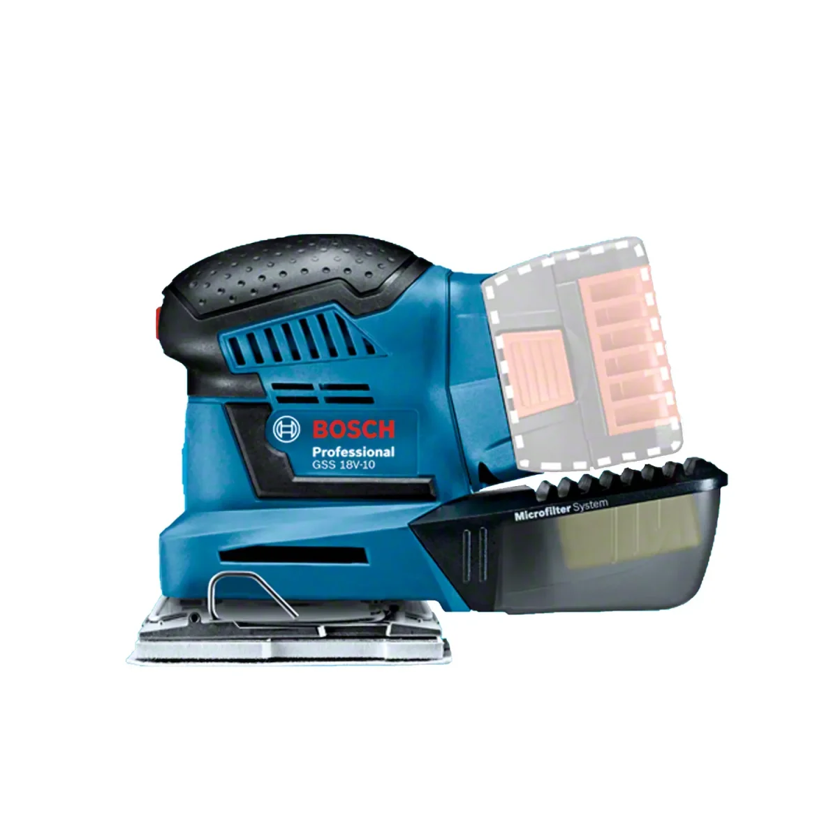 Lijadora orbital inalámbrica Bosch GSS 18V-10, 18V SB - Imagen 3